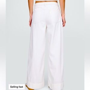 H&M Women's White Wide-Leg Jeans